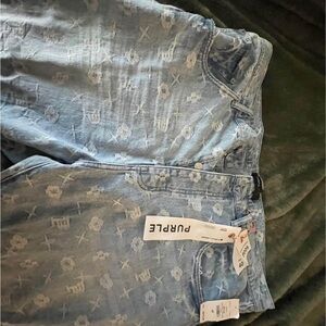 Men purple jeans purple monogram